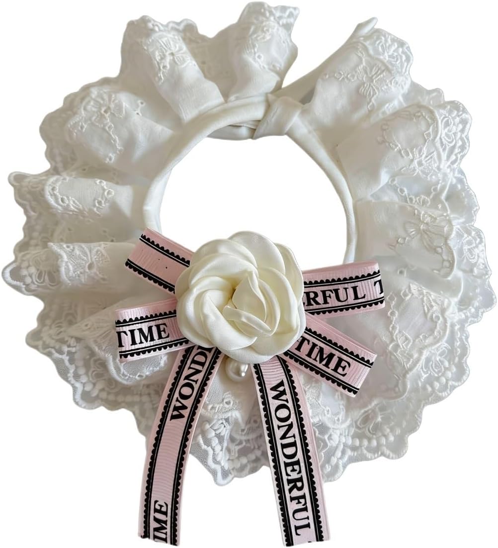 Cat Dog Collar Dog Collar Cute Lace Bow Pet Cat Adjustable Necklace Jewelry Sweet Neck Decorative Pets Accessories Supplies(Color5,Small)
