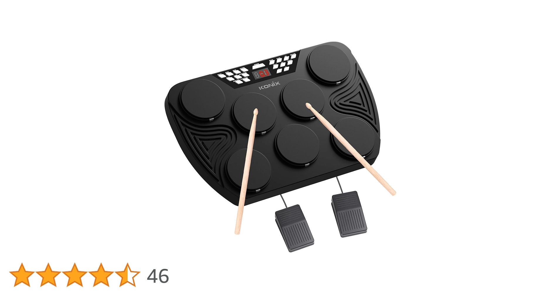 Amazon.co.jp: KONIX 電子ドラムセット 卓上電動ドラムキット 7