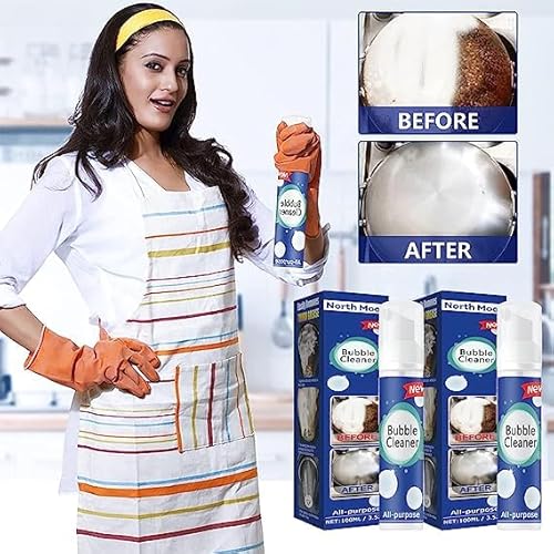 Foam Heavy Grease Cleaner, Kitchen Power Decontamination Foam Cleaner, General Foam Cleaning Foam Spray, Stubborn Grease Decontamination Spray, Solid Grease And Detergent Non Flushing Cleaning Spray (100Ml, 2 Packs) #TOP2