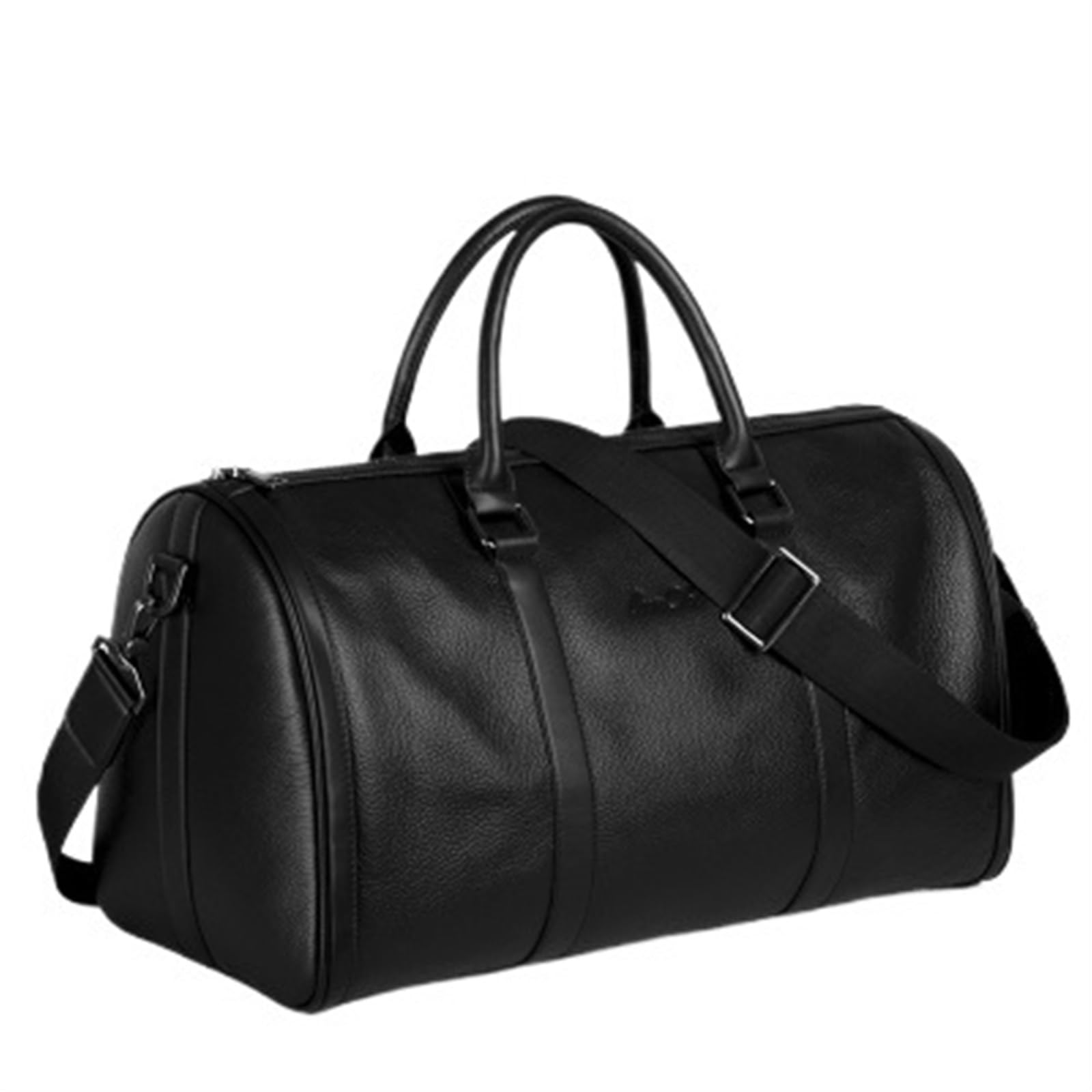 Bolsa De Viaje Bolso de Viaje de Cuero for Hombre, Bolso de Viaje y Equipaje, Bolso de Mano de Cuero for Hombre, Bolso de Fin de Semana, Bolso de Mano Grande para Viajar(Black)