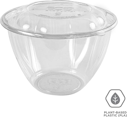 Miniatura 5 de Eco-Products (EP-SB48) Boles para ensalada desechables y compactables. Bol de 48 onzas con tapa. Paquete de 150 unidades.