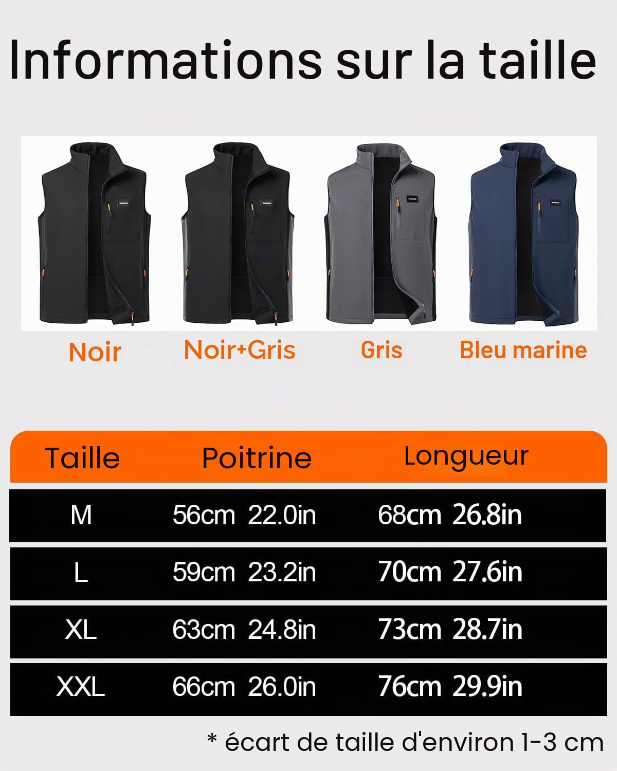 Gilet Softshell pour Homme Coupe-vent Veste Doublé Polaire Sans Manches Légère avec Poches