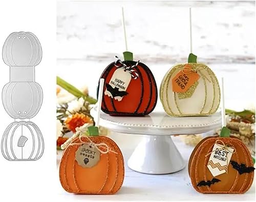 Miniatura 5 de Troqueles de metal de calabaza de Halloween, calabaza de fantasma, caja de caramelos, plantillas cortadas para bricolaje, grabado, fotos, papel