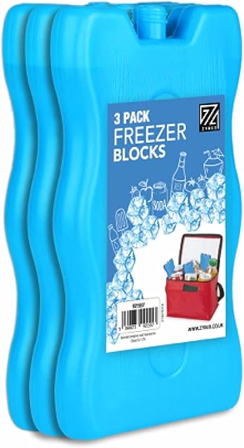 ZYBUX - Blue Freezer Blocks Cools & Keeps pots for plantsoods Freshness, Cooler for Outdoor, Picnic Beach Camping, Slim, Sleek Design Reusable, Long Lasting Coolness
