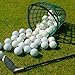 SEWACC Golf Ball Basket Plastic Basket Holds 50 Balls Green Golfball Container with Handle