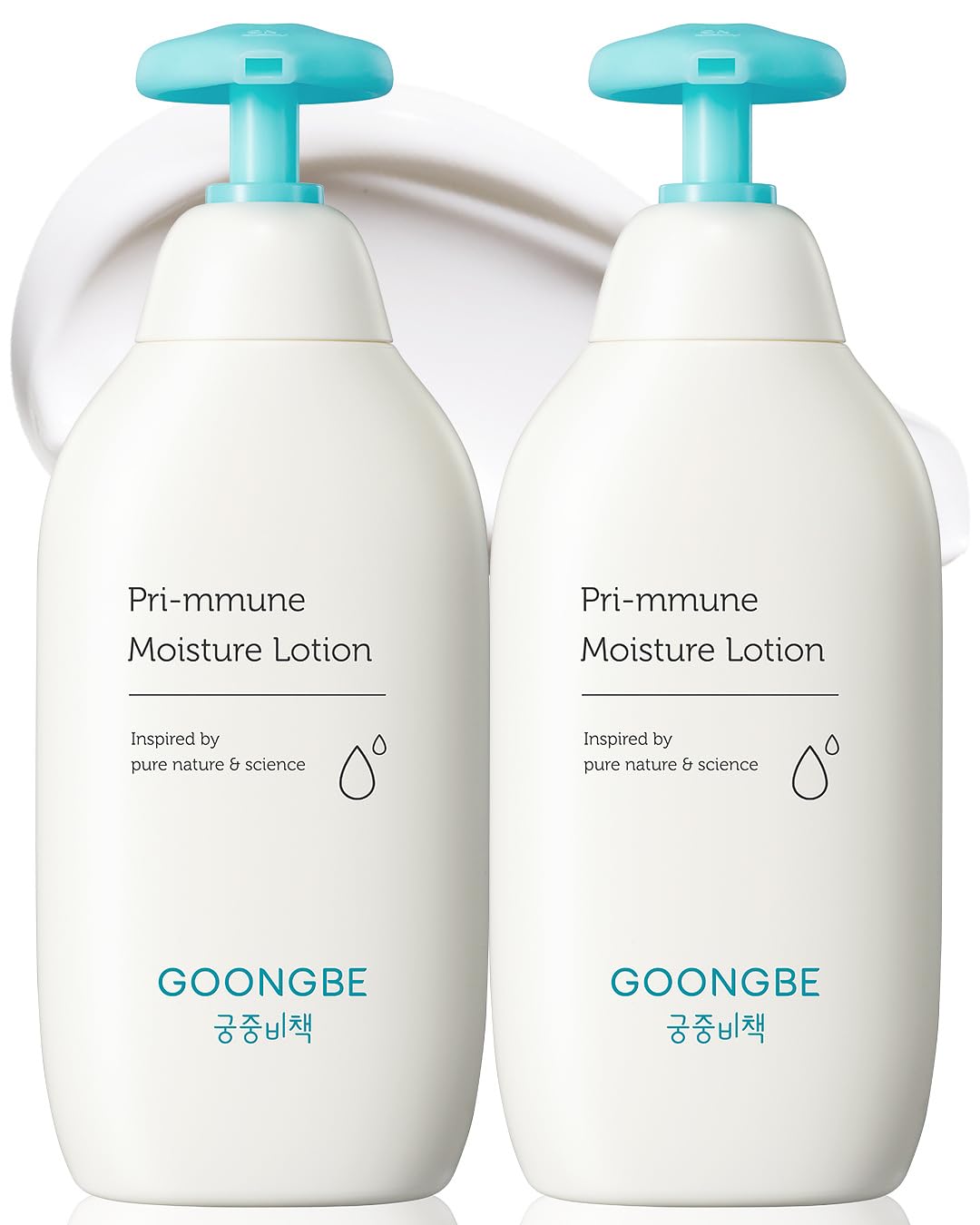 GOONGBE Pri-mmune Moisture Lotion - Korean Baby Body Moisturizer - Hypoallergenic Moisturizing & Calming Daily Skincare for Dry Skin - Fast Absorbing, Non-Greasy Lotion, 11.8 oz. 2 Pack
