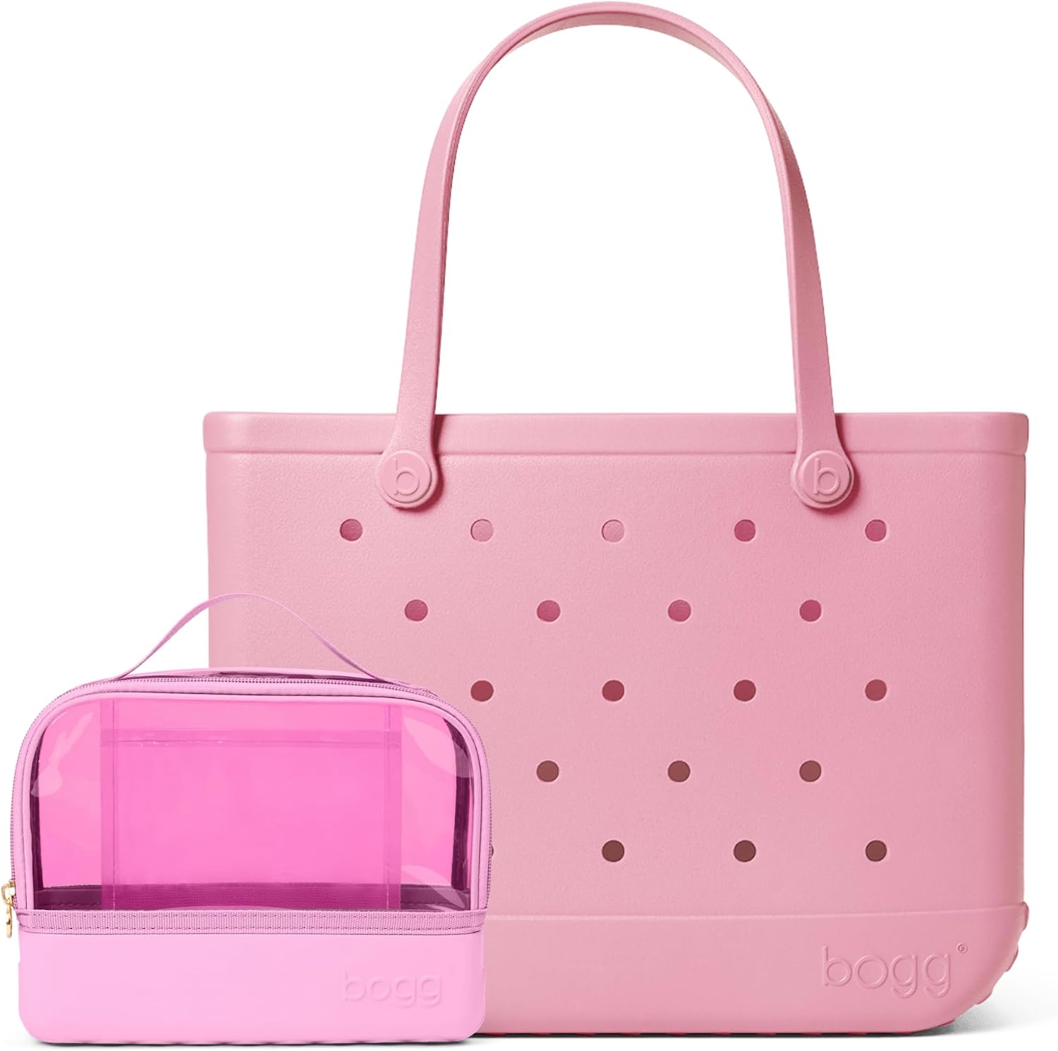 BOGG BAG Boggs N’ Ends Travel Organizer (Pink Taffy) + Original, Large Tote (Blowing Pink Bubbles) – Durable, Washable, Tip-proof – Beach, Pool, Boat, Work, Sports