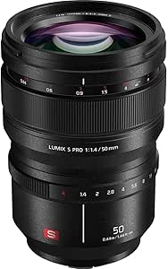 Panasonic LUMIX S PRO 50mm F1.4 Lens, Full-Frame L Mount, LEICA Certified, Dust/Splash/Freeze-Resistant for Panasonic LUMIX S Series Mirrorless Cameras - S-X50 (USA),Black