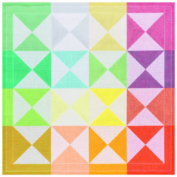 Le Jacquard Français Origami Multico 20003 Lot de 4 serviettes de table en coton 52 x 52 cm