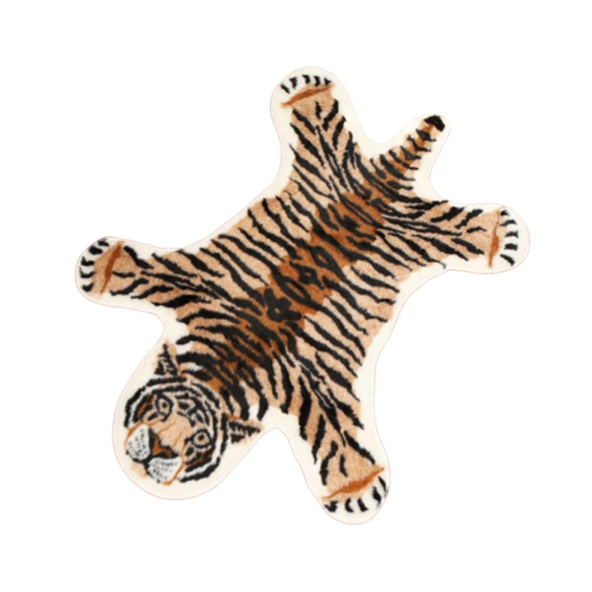 Tapis tigre lavable en polyester antidérapant pour salon et chambre