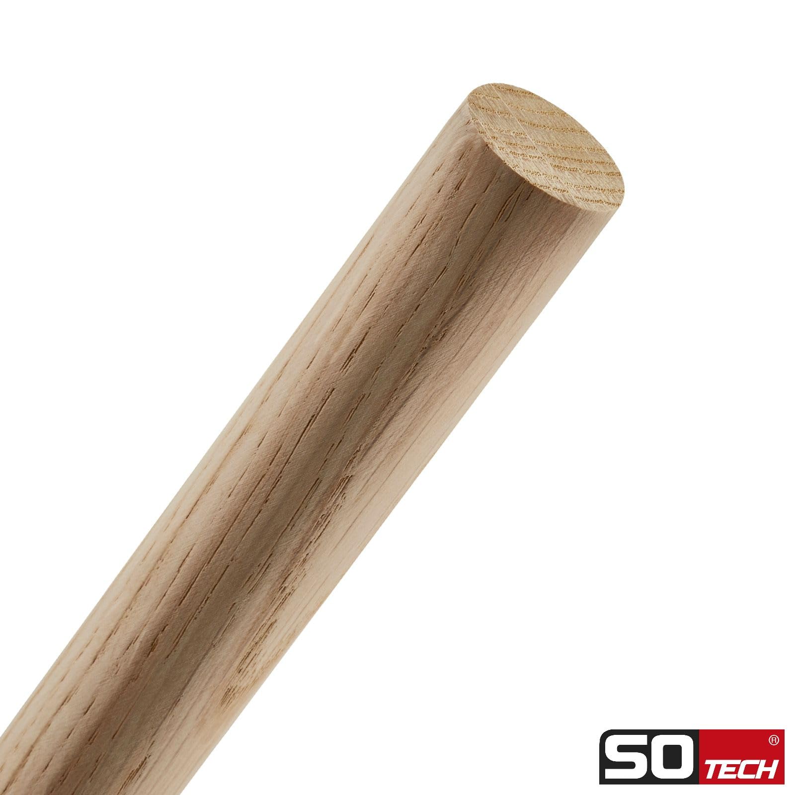 SOTECH Eiche Rundstab glatt Ø30 x 1180 mm Rundholz Holzstab zum Basteln oder als Garderobenstange