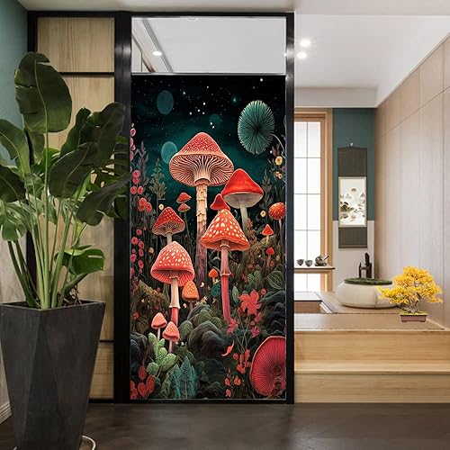 Miniatura 4 de Película de ventana de cristal de hongos fantásticos absolutamente hermosa naturaleza agaric moderna película de privacidad para ventana de vidrio,