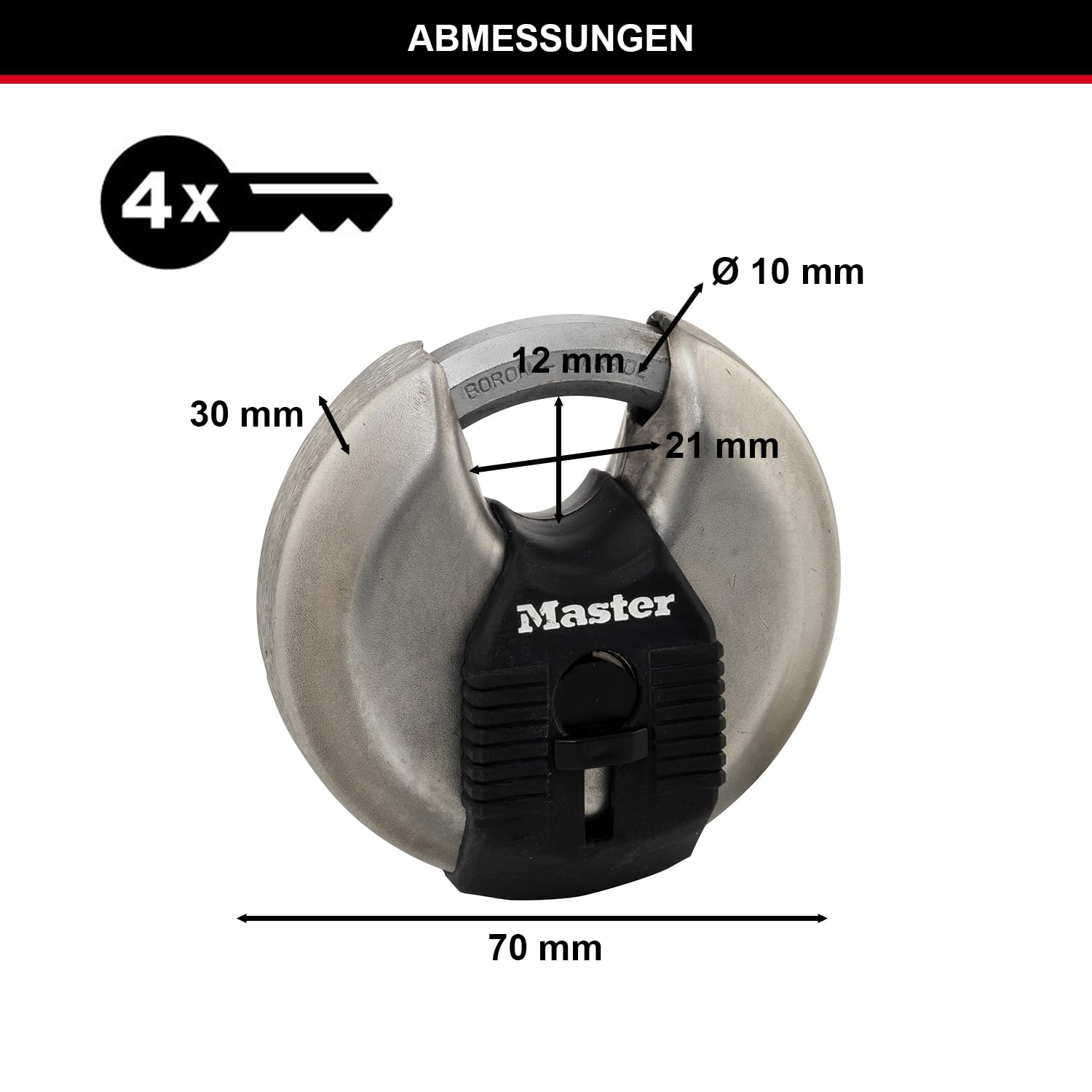 MASTER LOCK - M40EURT - 2 Excell Disc Schlösser 70mm