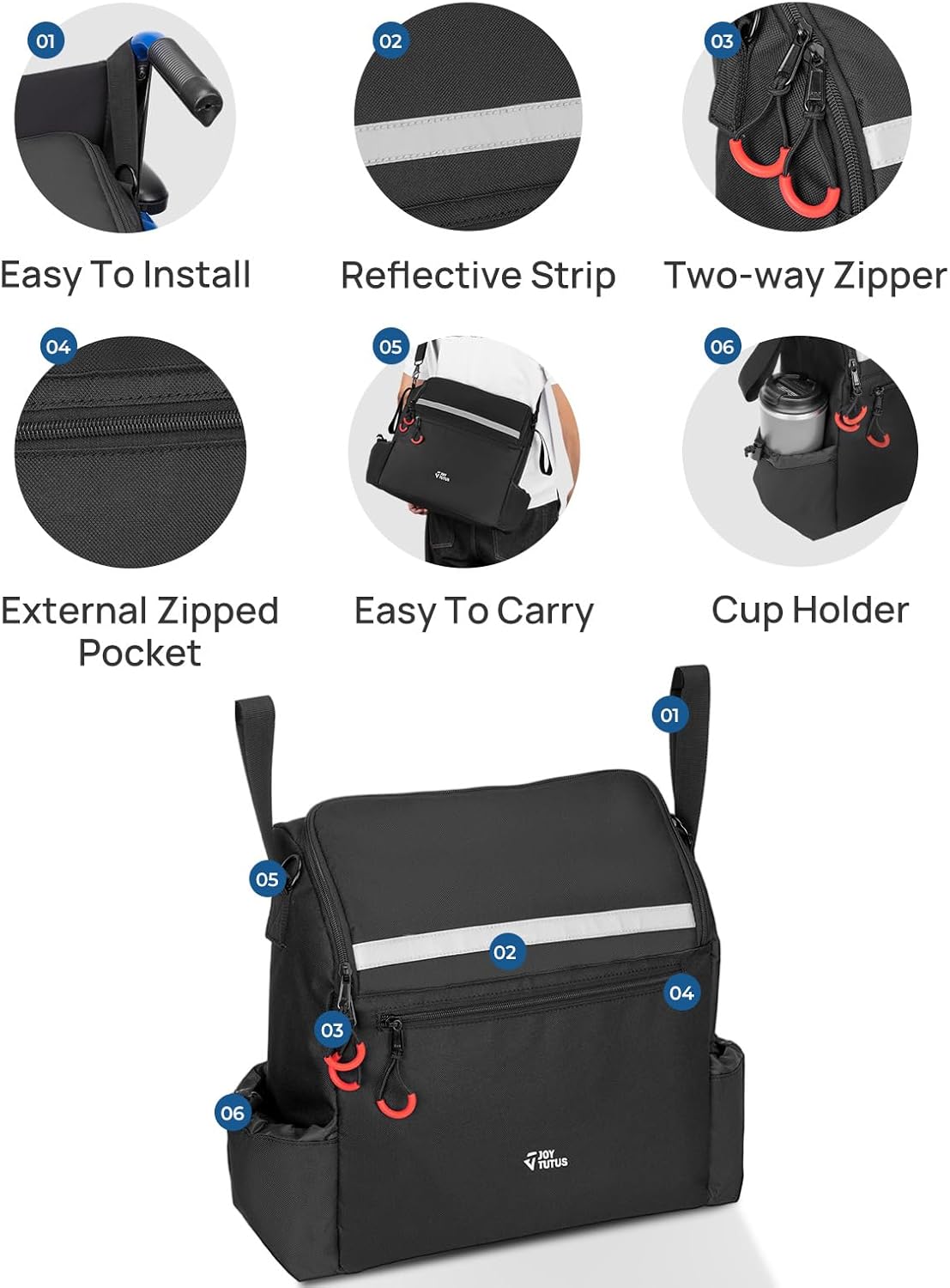 Wheelchair Backpack & Cup Holder Set