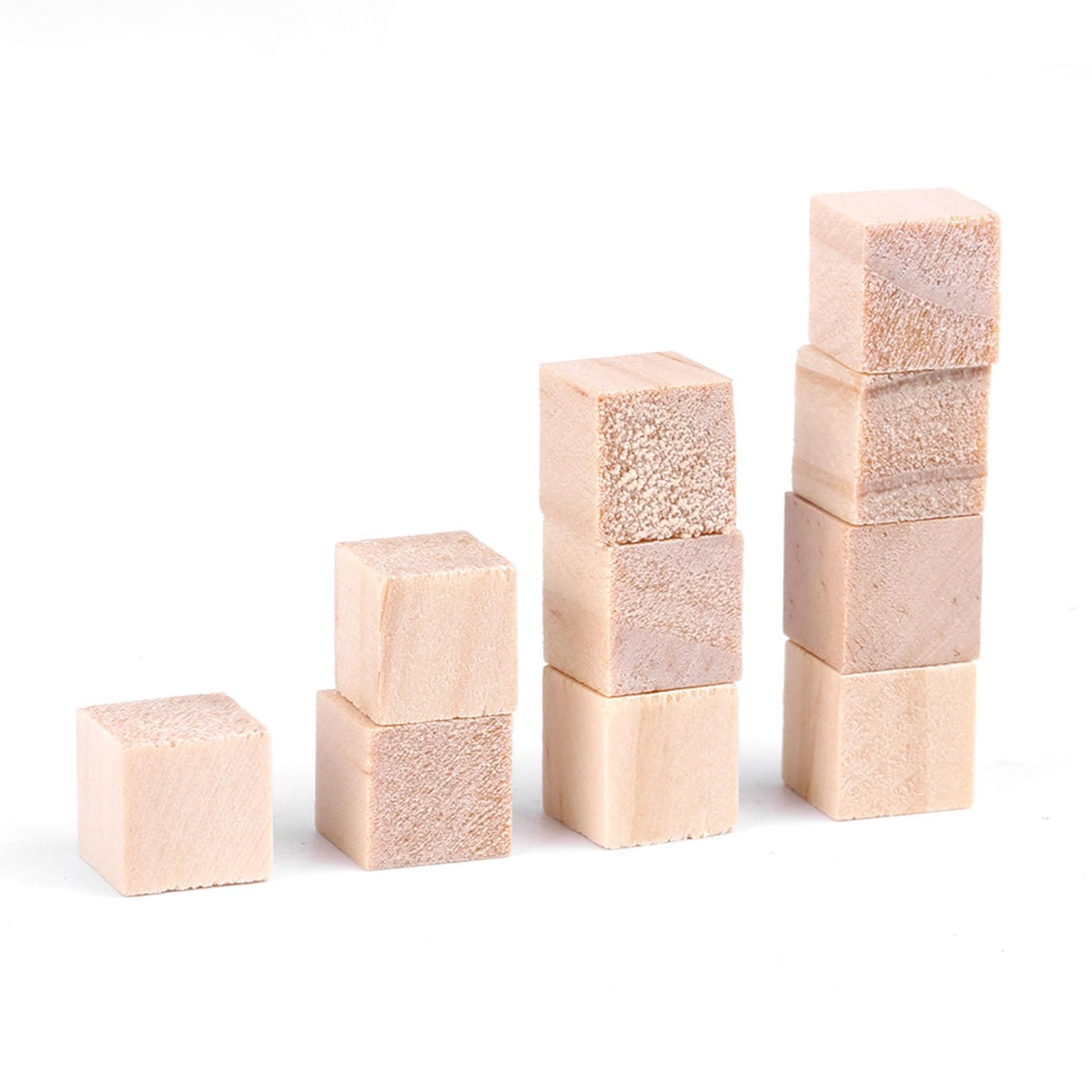 Cocoarm Drewniane Kostki 10mm 20mm 25mm Klocki Drewniane do Rękodzieła z gładką powierzchnią Ekologiczne Zabawki dla Dzieci Dekoracje Domowe Artystyczne Akcesoria (25 mm (10 sztuk))
