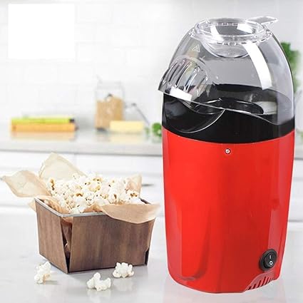 bhavani store 1200-W Hot Air Popcorn, Popper Electric Machine Snack Maker, with Measuring Cup and Removable Lid (Red)