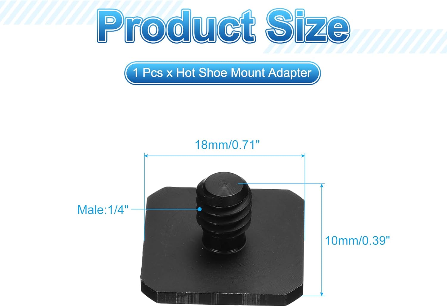 PATIKIL Hot Shoe Adapter 1/4" Male, 1 Pcs Hot Shoe Mount Adapter Camera Mount Screw Camera Video Light Converter for Microphone Holder Accessories 0.39x0.71x0.71 Inch