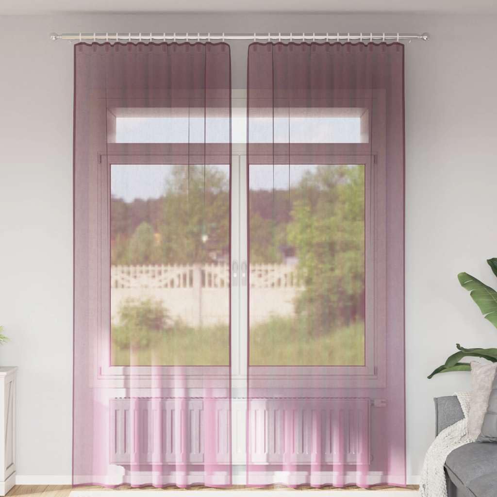 Rideaux en voile violets 140x260 cm pour salon et chambre chic