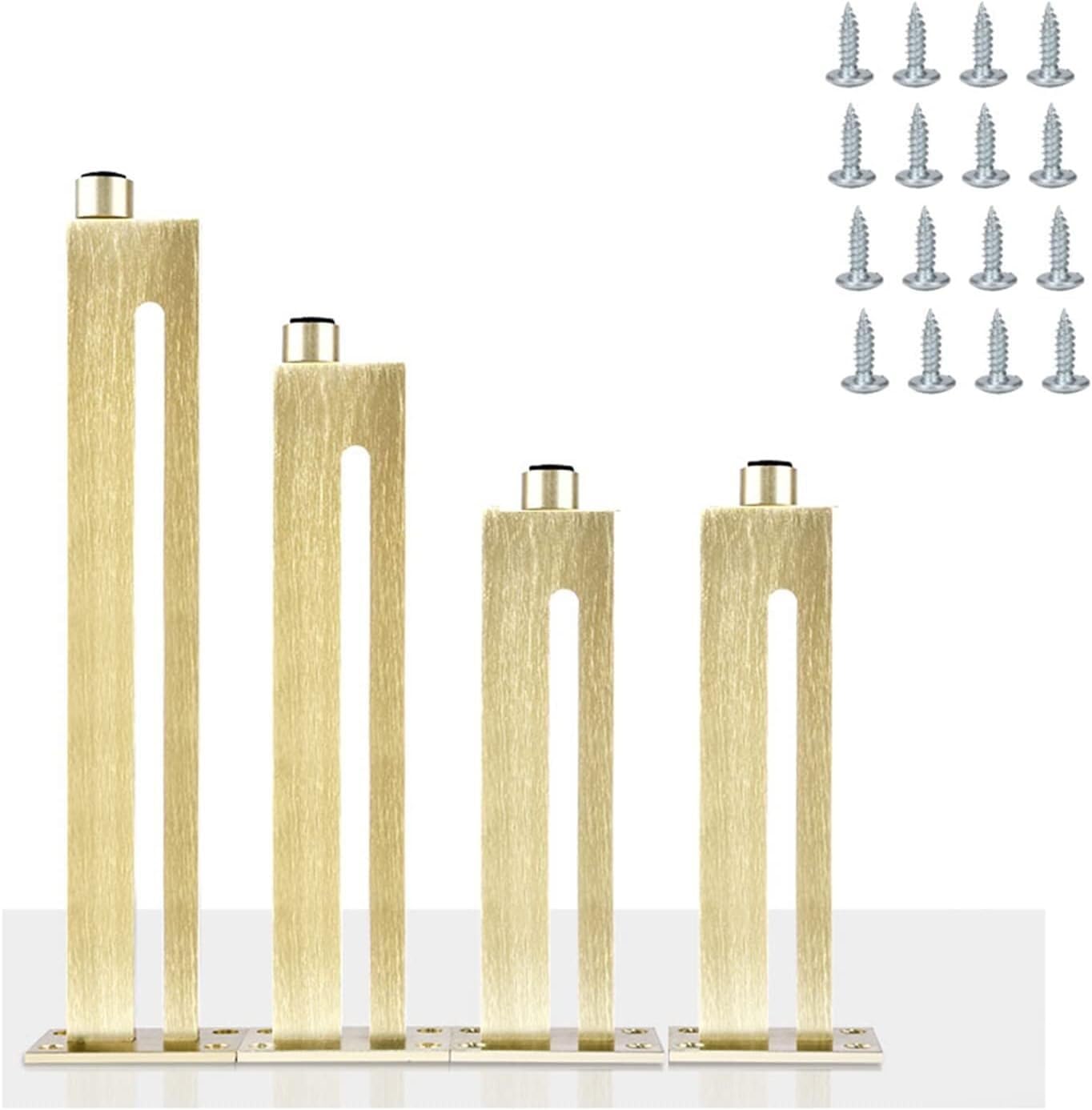 Rhllvj Gold Adjustable Heavy Duty Metal Furniture Feet With Rubber Floor Protector For Home Diy Tv Cabinet Sofa Cabinet(,25Cm(9.84In))