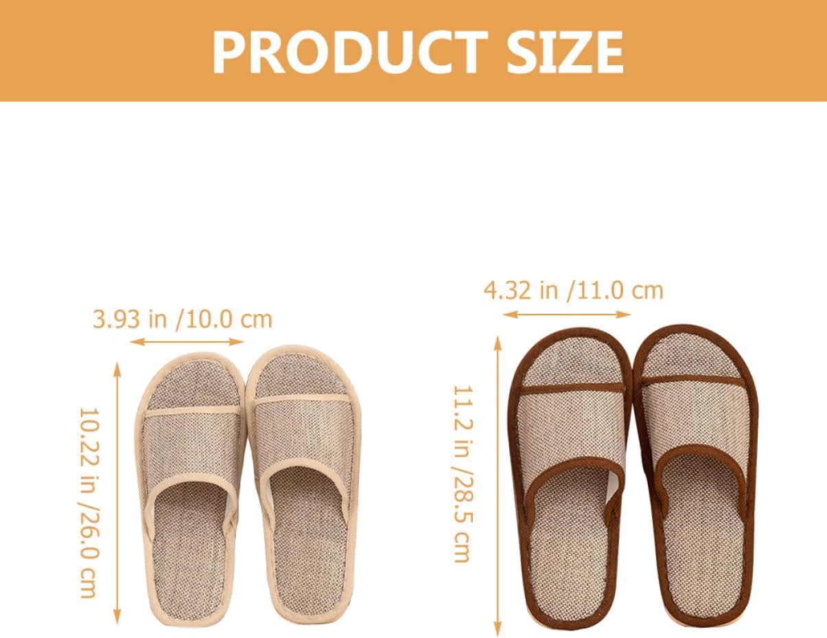 LIFKOME 2pairs Couple Flax Slippers for Indoor Use Cozy Lightweight Spa Footwear for Spring Summer Non-slip Design Light and Dark