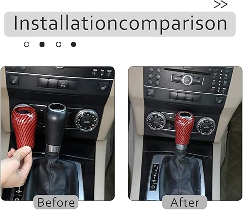 Miniatura 9 de CHEYA Pomo de palanca de cambios central de automóvil de fibra de carbono realABS para Mercedes Benz Clase C W204 E W212 GLK X204 CLS W218 A Clase G