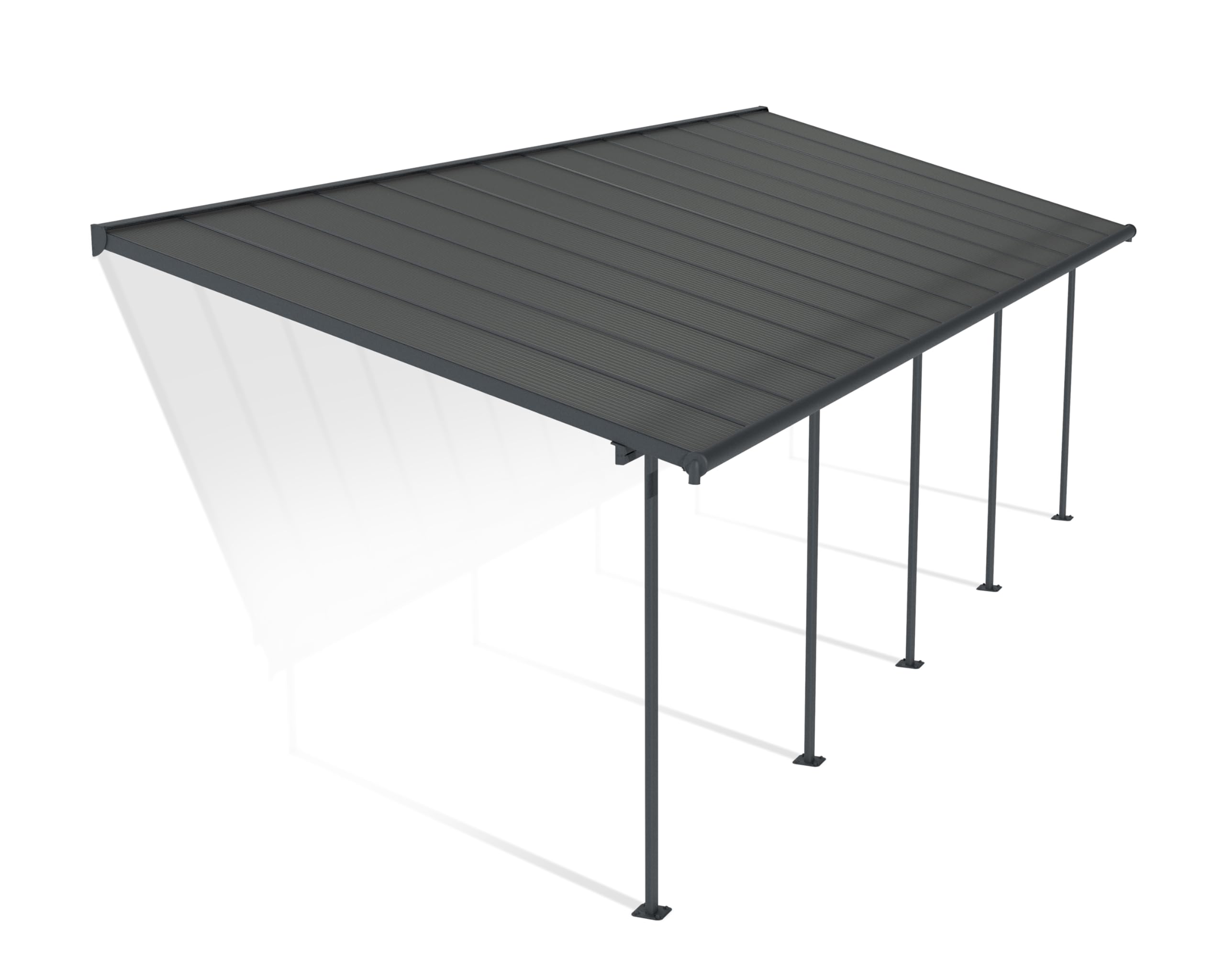 Canopia by Palram Pergola Capri 25.4m² in Alluminio e Policarbonato, Moderna ed Elegante, per Coprire una Terrazza Tutto L'anno (Grigio)