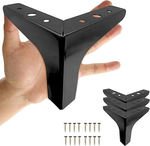 Patas modernas de metal para muebles de 4 pulgadas, juego de 4 patas de repuesto para armario, sofá, cama, silla, mesa, otomana, piezas de repuesto