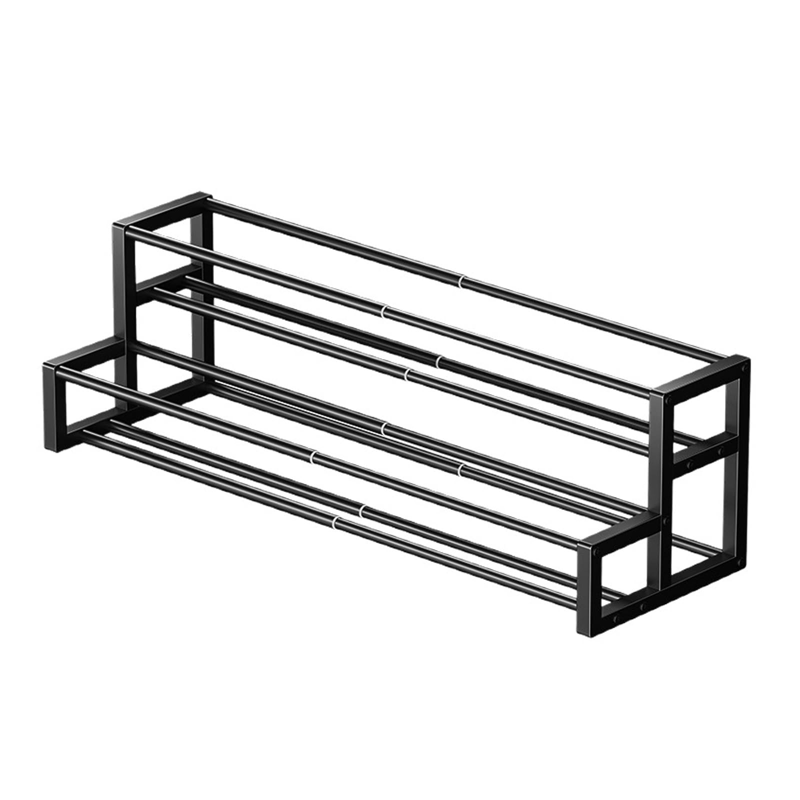 Jazuaiao 2 Tiers Kitchen Rack with Telescopic Design and Thickened Metal Frame for Condiment Storage Countertop Planner Rack