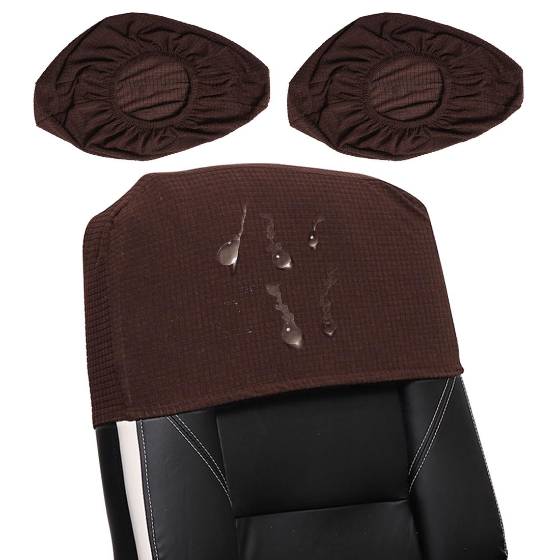 Coprisedia da ufficio impermeabili, elastici, protezione per sedie con schienale alto, confezione da 2, colore caffè, resistenti ed eleganti, perfetti per uso domestico e ufficio