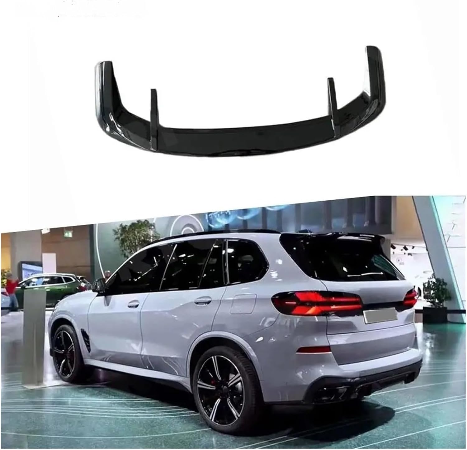 Compatible with BMW X5 G05 LCI 2023+ Rear Trunk Spoiler Wing Styling Accessories Car Body Kits Trims(Carbon Look)