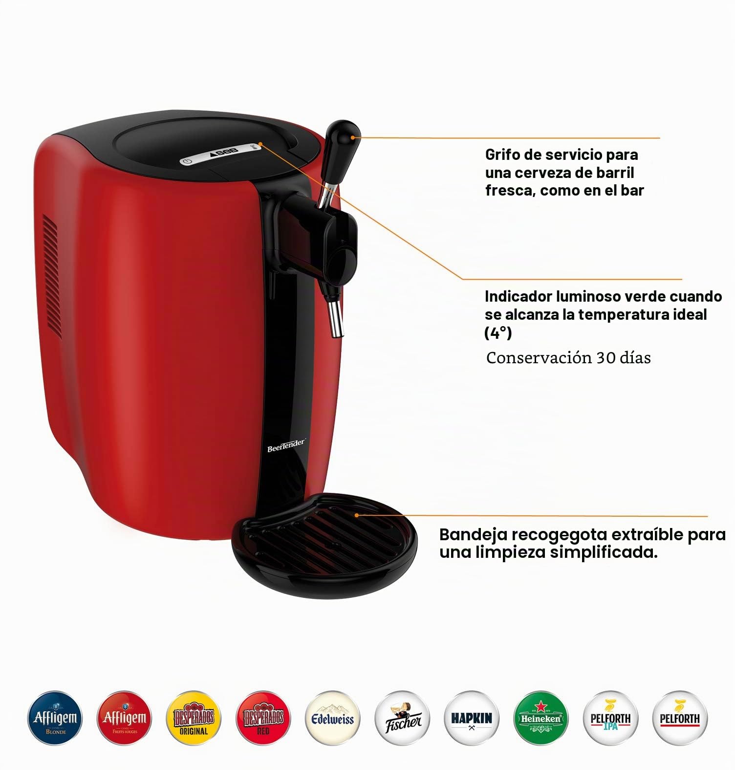 Seb Beertender - Máquina de cerveza para cerveza (5 L, indicador de temperatura, 70 W, VB310510)