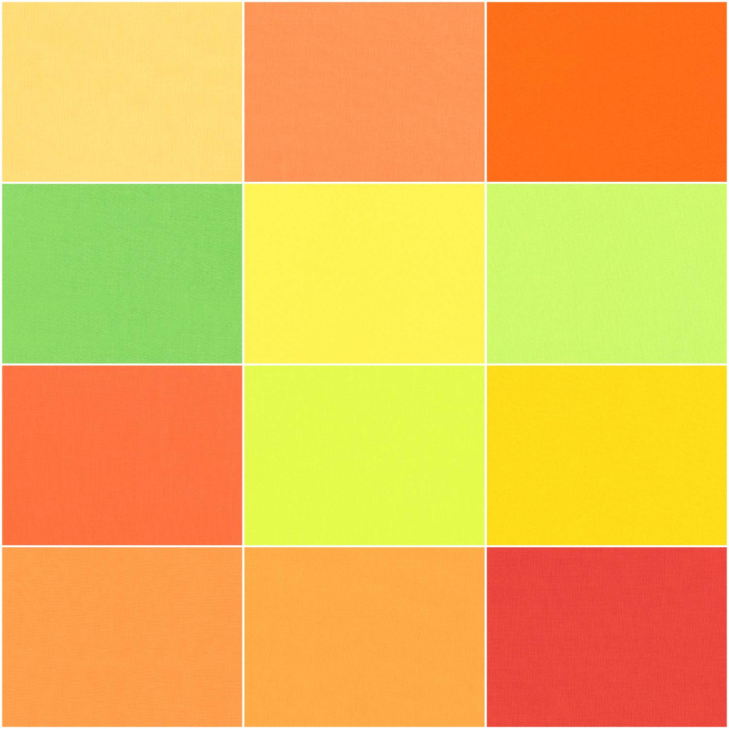 Robert Kaufman Kaufman Kona Cotton Fat Quarter Bundles 12 Pcs Citrus Fruit