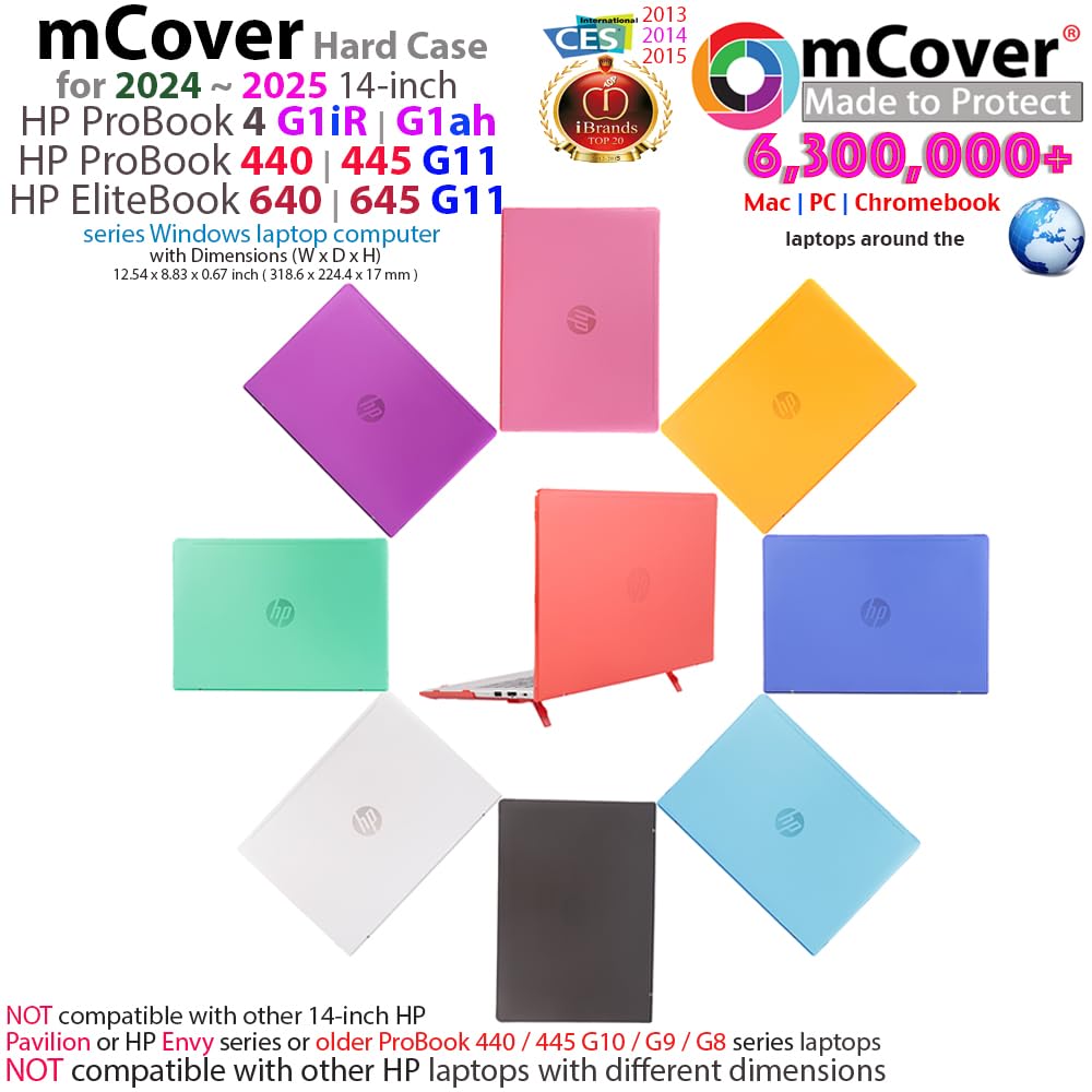 mCover Coque compatible HP ProBook 4 G1iR 2024 ~ 2025 14" | G1ah Series, ProBook 440/445 G11 et EliteBook 640 | 645 G11 Series Windows Notebook PC (ne convient pas aux autres modèles HP