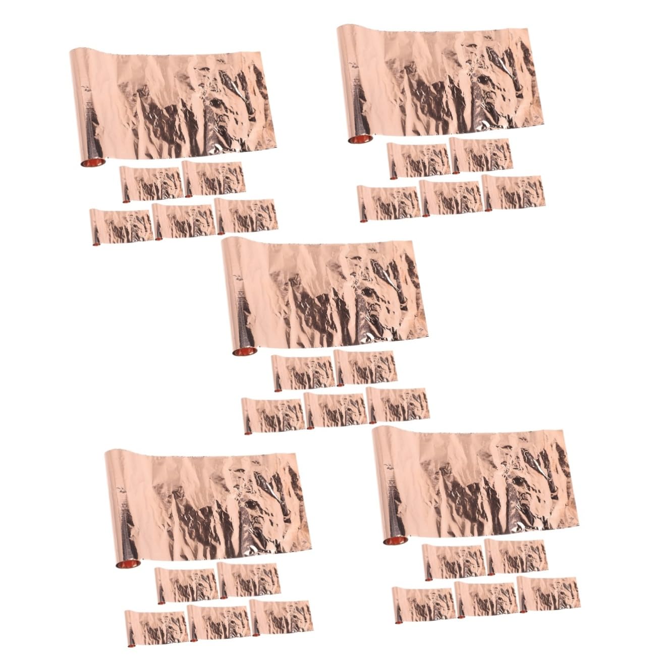 Veemoon 5sets 6 Rolls Craft Copper Sheets Copper Foil Plate for DIY Projects Excellent Electrical Conductivity Easy to Cut and Bend for Crafting and Repairs 6rolls*5