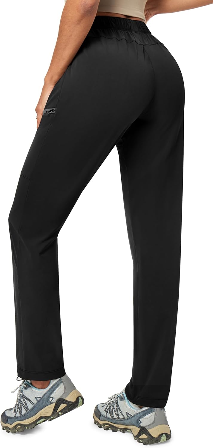 Ewedoos Hiking Pants Women with Zipper Pockets Lightweight Water Resistant Cargo Pants Quick Dry UPF 50+ Travel Camping - Image 2