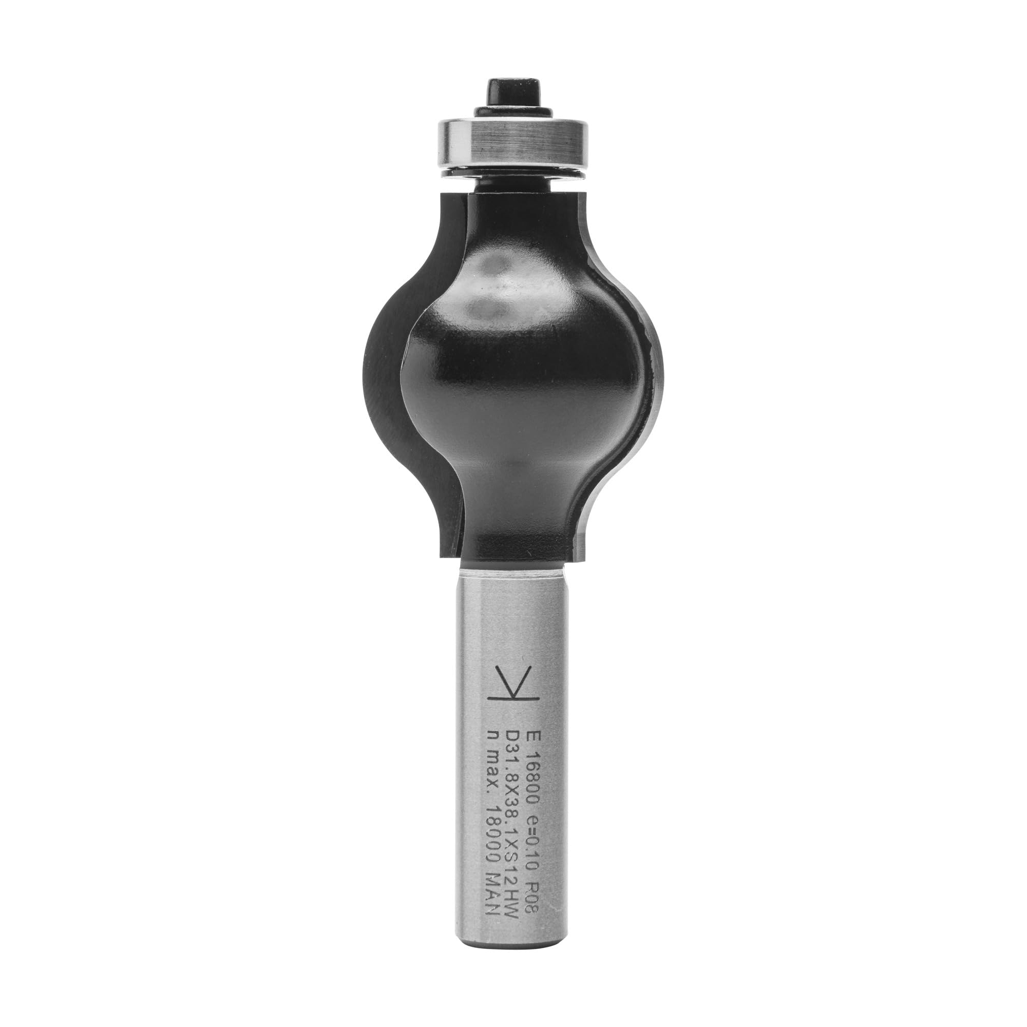 ENT 16800 Frez do poreczy profil 3 w wegliku, trzpien (S) 12 mm, srednica (D) 31,8 mm, NL 38,1 mm, R1 9,5 mm, R2 12,7 mm, SL 40 mm
