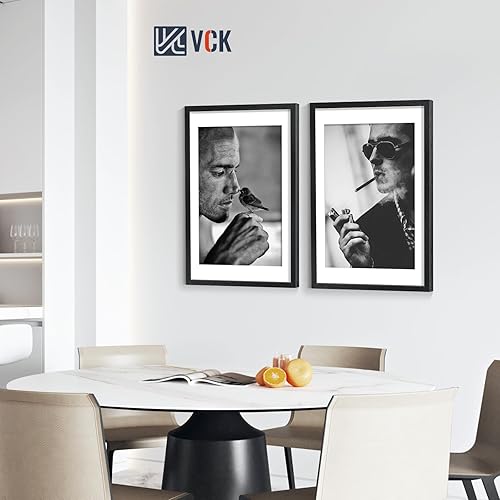 Miniatura 7 de VCK Paquete de 4 marcos para póster de 20 x 30 pulgadas, marco de madera negra con plexiglás pulido, para fotos de 16 x 24 pulgadas con paspartú o