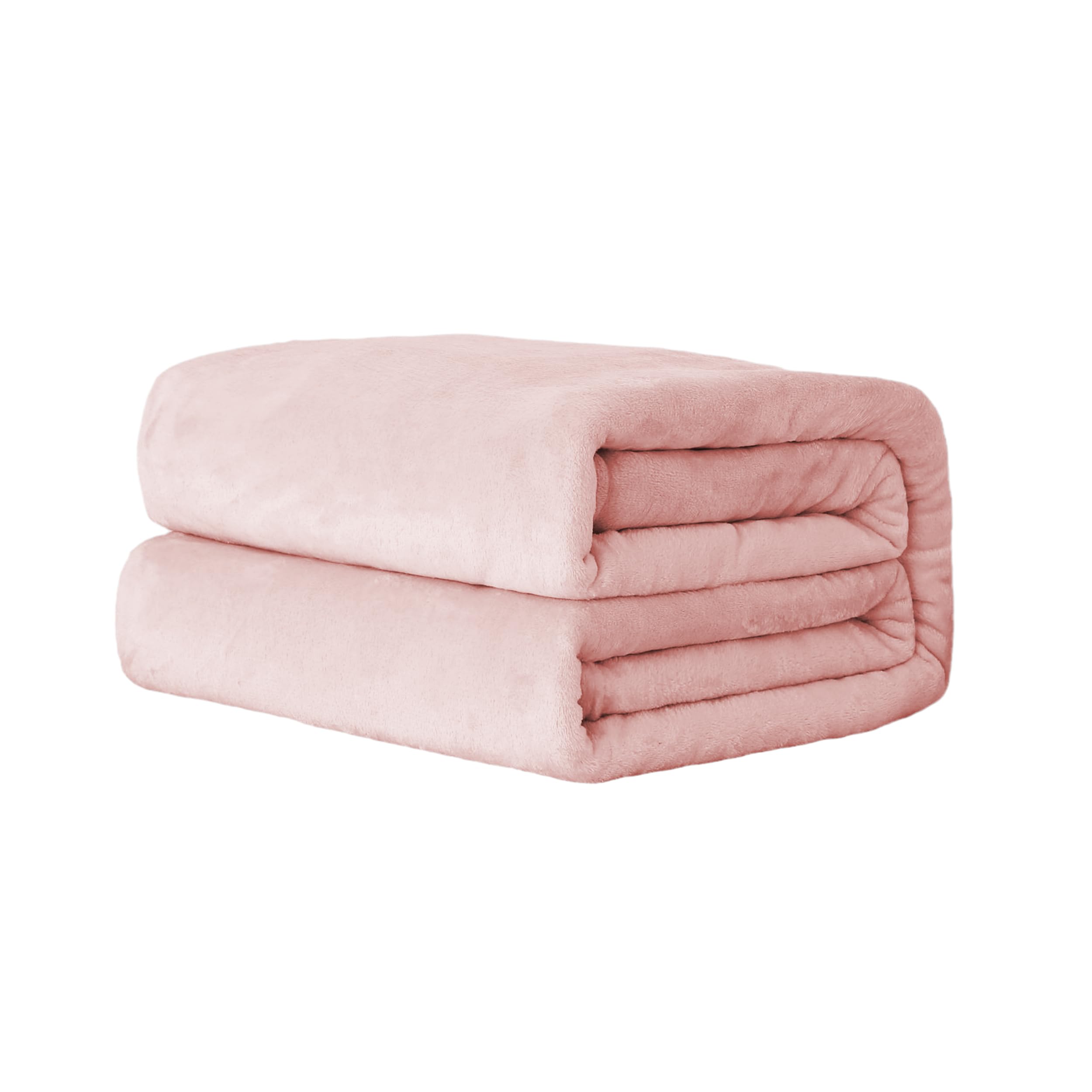 Mantas Franela para Sofá y Cama 100% Microfibra - Manta Polar Ligera y Cálida, Flannel Blanket de Tacto Suave - Color Rosa, 130 x 160 cm