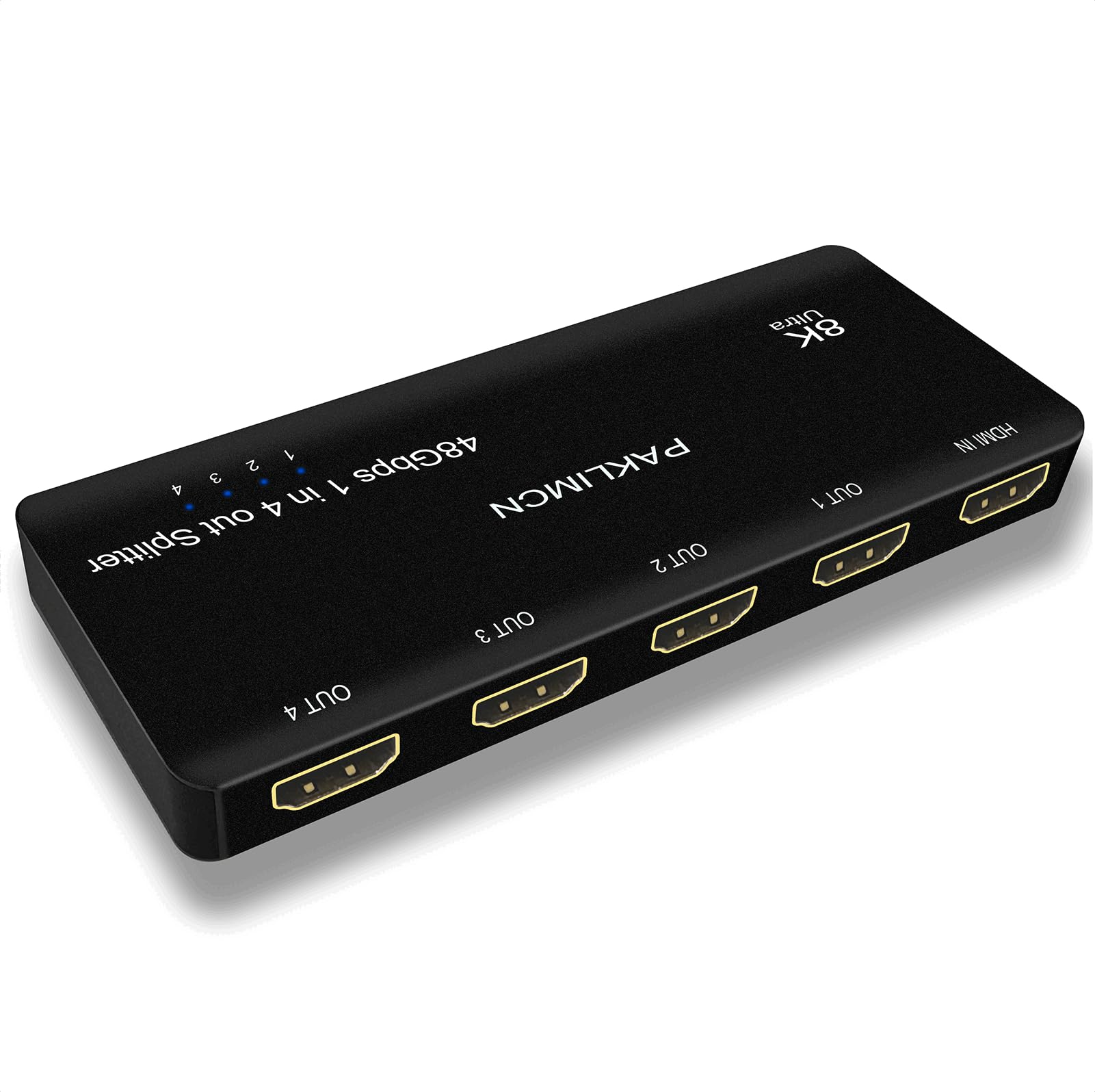 Splitter HDMI 8K 1 in 4 out 4K 120Hz, adattatore duplicatore HDMI da 1 a 4 uscite contemporaneamente per 4 display, supporta Full HD 1080P 3D HDCP 1.4 per PS3/4, lettore DVD Blu-Ray - Non per
