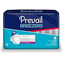 Prevail Breezers Incontinence Briefs, Unisex Adult Incontinence Briefs with Tabs, Ultimate Absorbency - Medium, 20 Count Bag