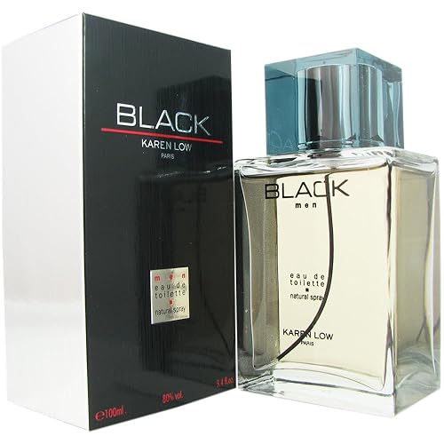 Karen Low Black for Men Eau de Toilette en aerosol, 3.4 fl oz, 3.3 onzas