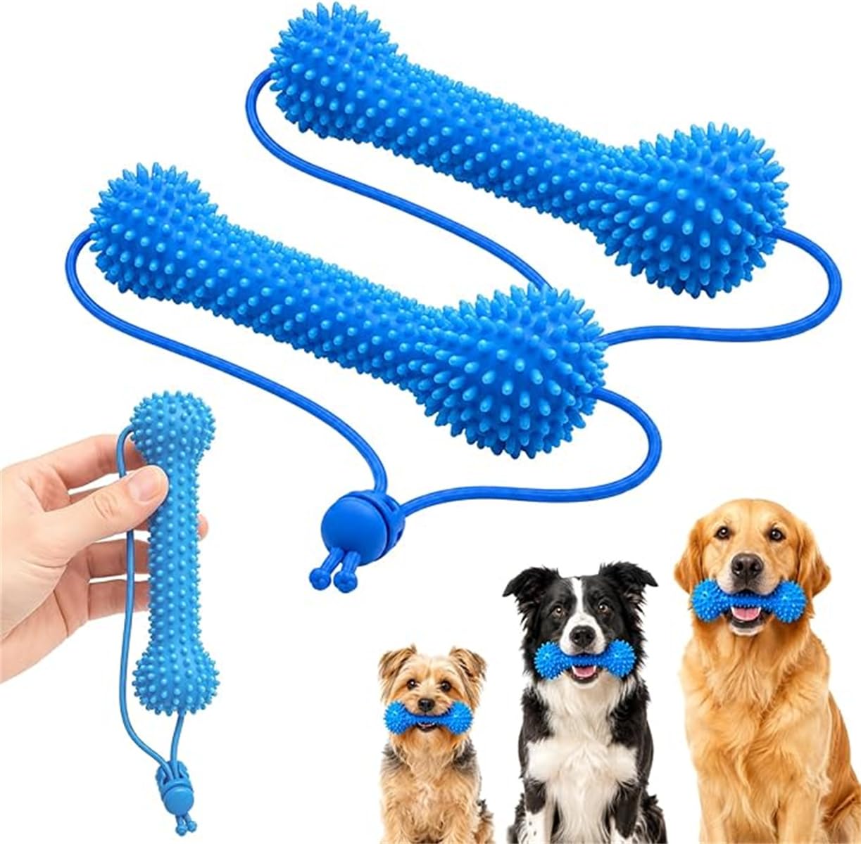 Giurui Dual-Action Canine Dental Prop, Dog Mouth Opener for Teeth Brushing, Bite-Resistant Dental Chew Toy, Reusable Teeth Cleaning Tool, Pet Oral Care Tool for Small Medium Large Dogs (2 Pcs)