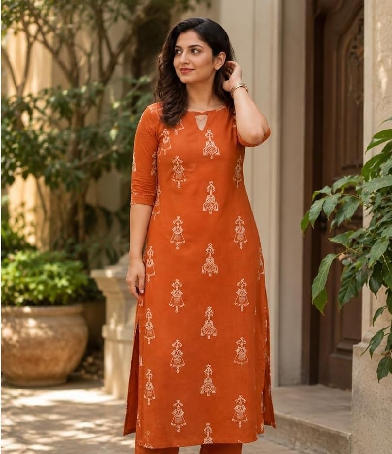 Image of MS VHCK ENTERPRISE Woman Women's Rayon Straight Fit Straight Kurta Kurtis