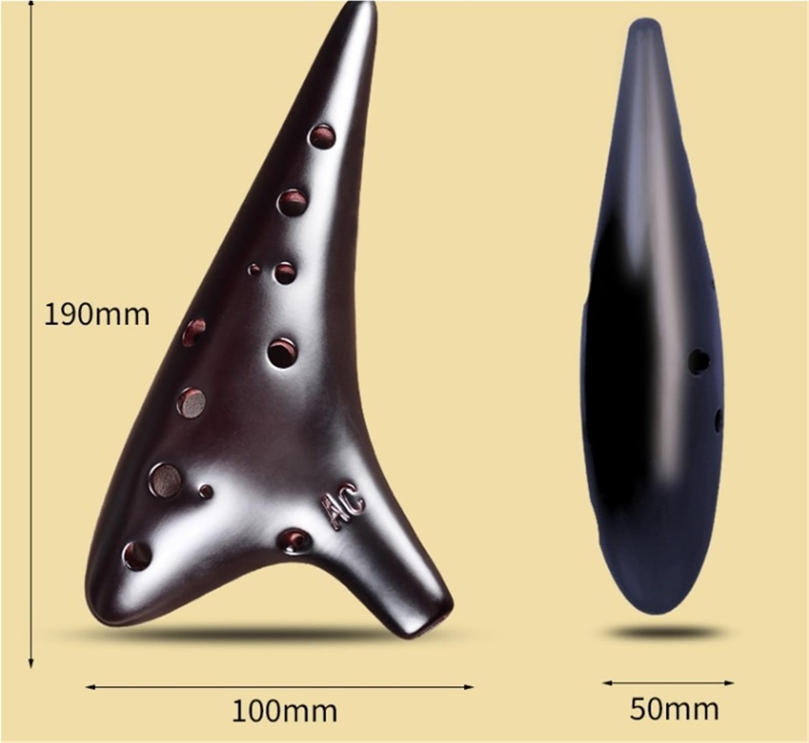 Ocarina In Ceramica Ocarina 12 fori AC Alto C chiave Strumento per principianti con prestazioni professionali(White)