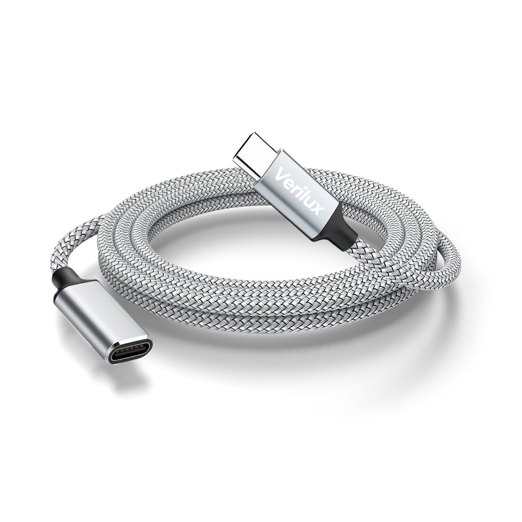 Verilux® PD 100W Type C Extension Cable Fast Charging, 1M/3.3FT USB C Male to Female Extension Cable Support 10Gbps Data Transfer, 4K@60Hz HD Video Output Compatible with iPad Pro, MacBook Pro, Grey-image-13