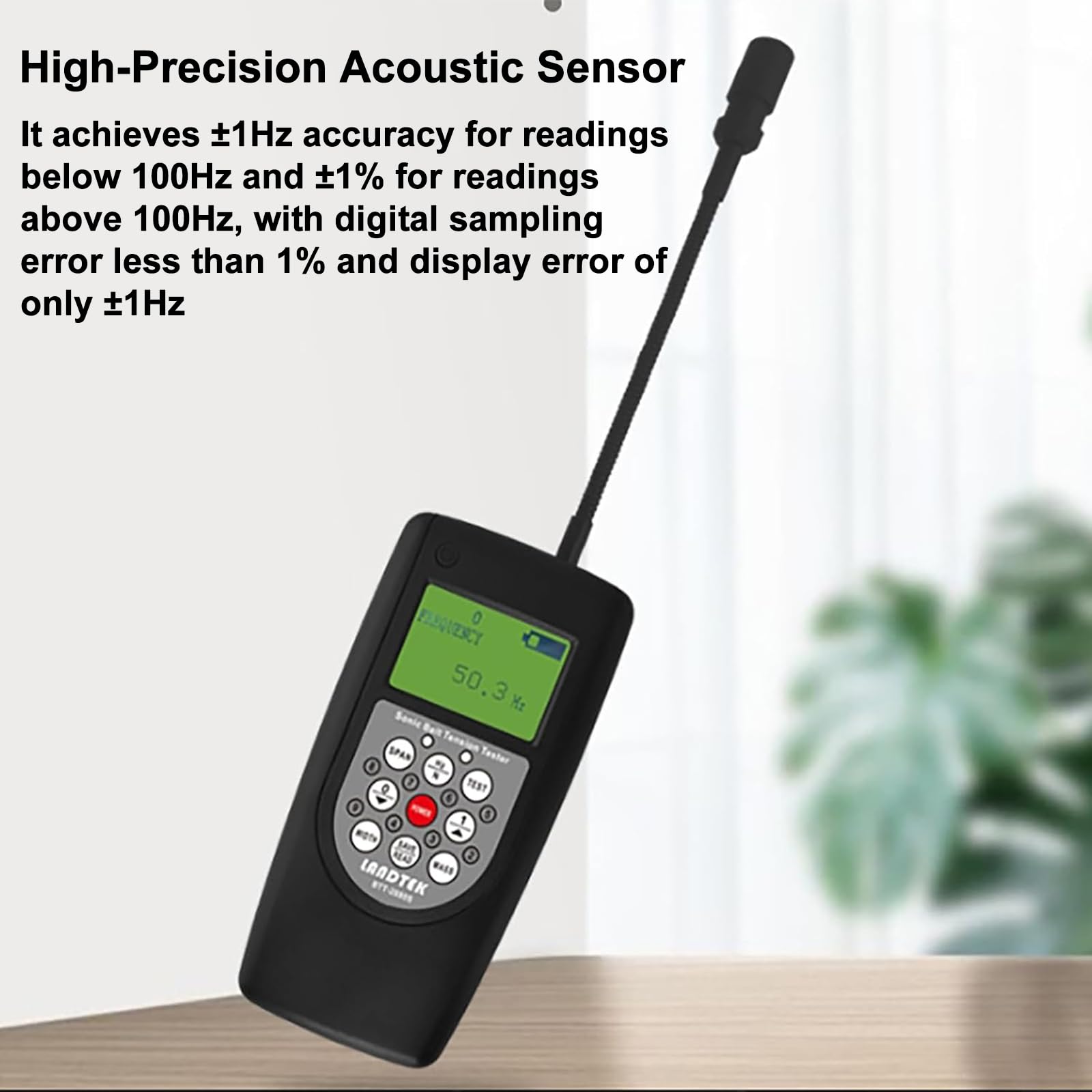 MObyat Cyfrowy pasek tensjometru silnika, tester napięcia paska z wyświetlaczem LCD, 10-500 Hz, wysoka dokładność ± 1 Hz, 20 parametrów pamięci podwójny wyświetlacz, do regulacji napięcia pasa maszyn