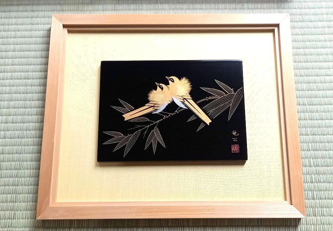Amazon.co.jp: 輪島塗 漆芸額 福雀 : ホビー