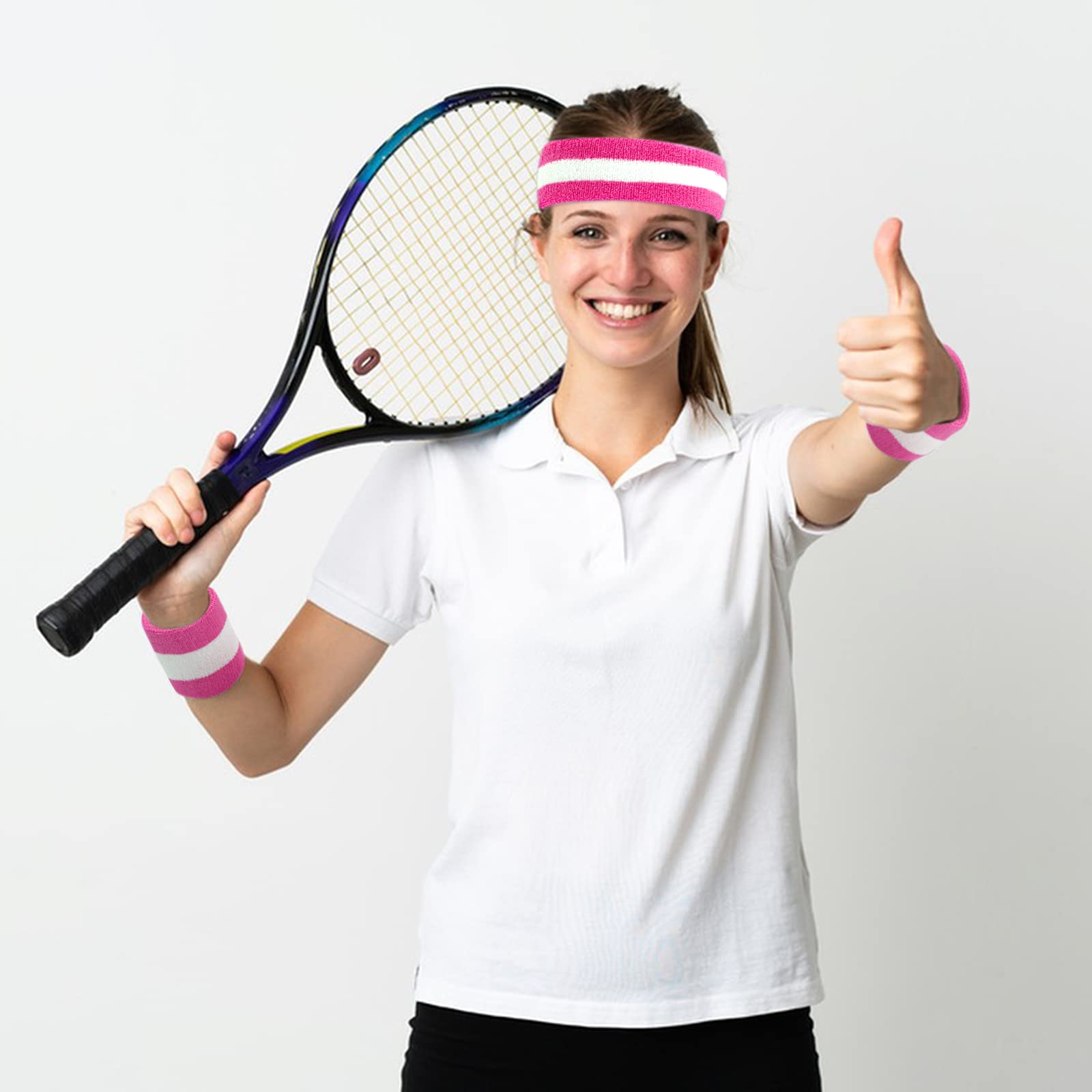 Set Fasce E Braccialetti Neon Anni 80 - 15 Pezzi, Per Feste, Sport E Look Retro