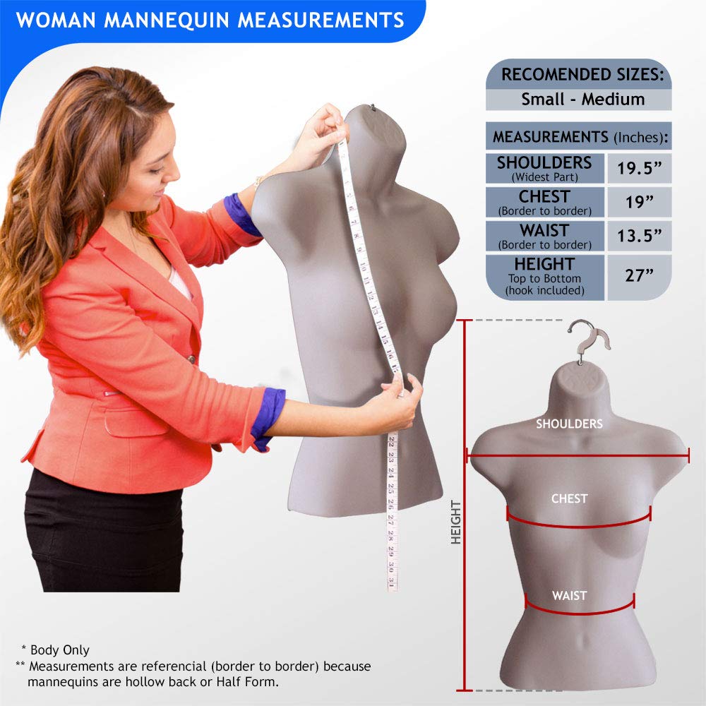 EZMannequins Male and Female Mannequin Torso Set, Dress Form Hollow