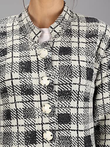 Image of eWools Women's Wool Blend Banded Collar Cardigan Sweaters